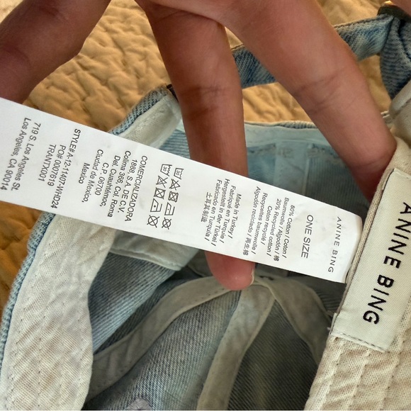 Anine Bing Light Blue Denim Hat - Picture 2 of 4